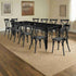 Chivari Black Fluted Leg Farm Table Dining Set with 10 Chairs TFARM-BLACK-T-LEG-KIT-CXR-AX