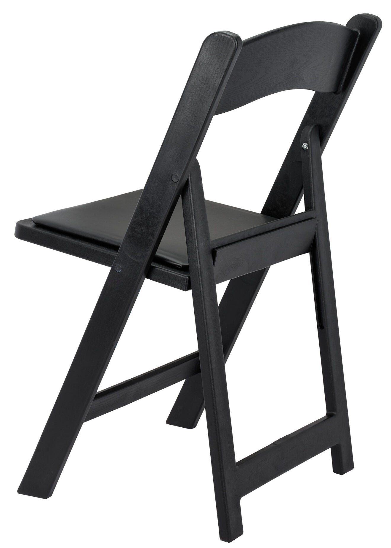 Black Brushed WoodGrain with Black Seat Resin Steel Skeleton™ Folding Chair