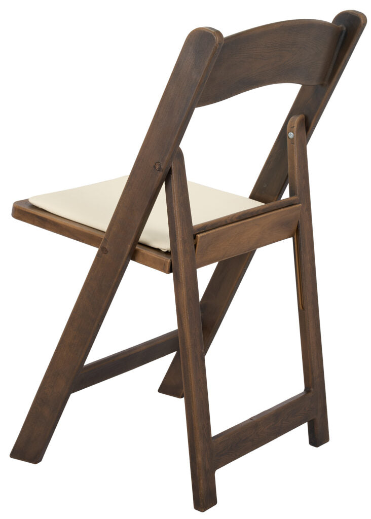 Fruitwood WoodGrain Brushed Wood with Ivory Seat Resin Steel Skeleton™ Folding Chair