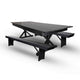 Chivari Black X-Leg Farm Table Dining Set with 2 Benches TFARM-BLACK-X-LEG-KIT-AX