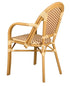 Toulouse Beige and Maroon French Bistro Set Includes 40" Table and 4 Chairs with Arms FBK-BM-AWM4-AX