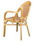 Beige and Maroon French Bistro French Bistro Patio Dining Chair with Arms