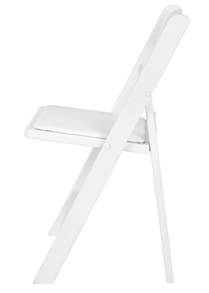 White Brushed WoodGrain with White Seat Resin Steel Skeleton™ Folding Chair