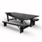 Black Straight Leg Farm Table Dining Set with 2 Benches