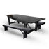 Chivari Black Straight Leg Farm Table Dining Set with 2 Benches TFARM-BLACK-S-LEG-KIT-AX