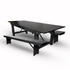 Black Straight Leg Farm Table Dining Set with 2 Benches