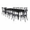 Chivari Black Fluted Leg Farm Table Dining Set with 10 Chairs TFARM-BLACK-T-LEG-KIT-CXR-AX