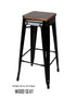 Chivari Black Semi-Gloss Tolix Style Metal Stool BTMBM-AX-T