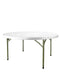 Chivari 72" (6 Foot) White Plastic Round Table Steel Skeleton™ TPLSRD72-LF-T