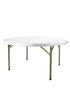 Chivari 72" (6 Foot) White Plastic Round Table Steel Skeleton™ TPLSRD72-LF-T