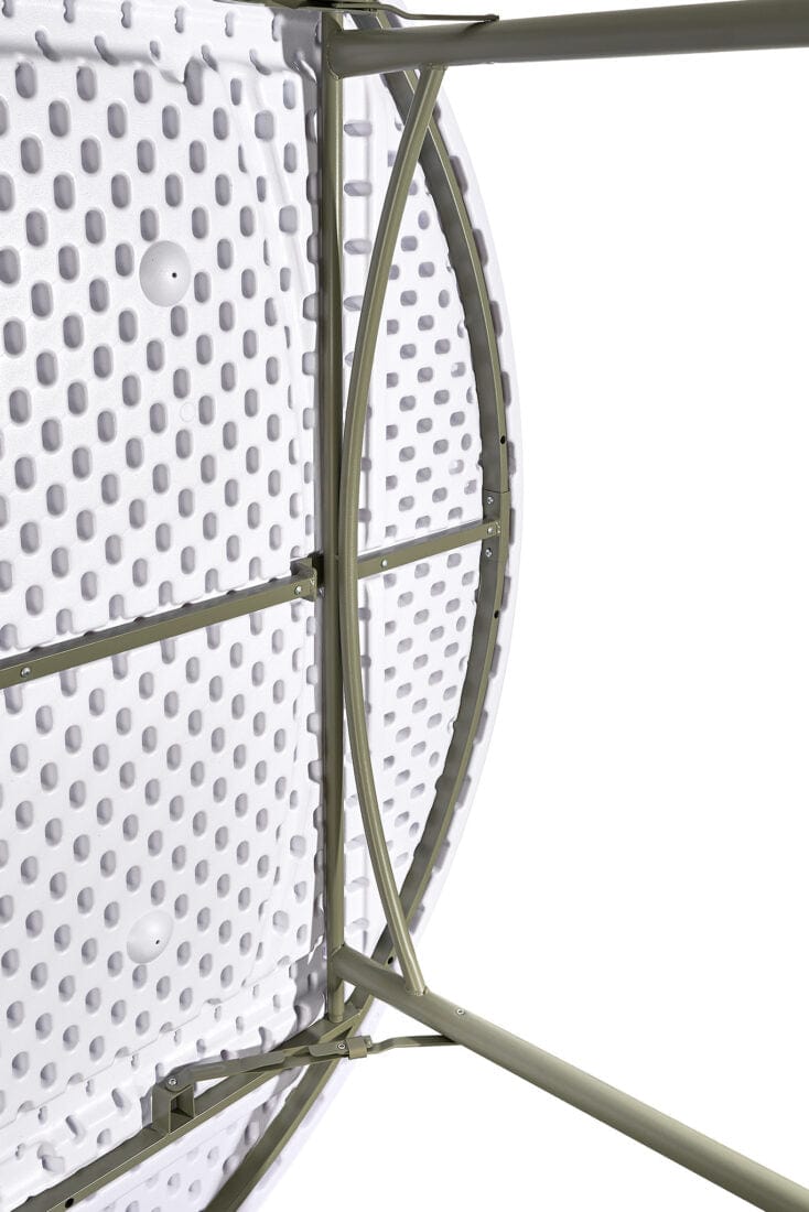 Chivari 72" (6 Foot) White Plastic Round Table Steel Skeleton™ TPLSRD72-LF-T