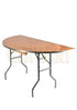 Chivari Scratch and Dent 60" (5 Foot) Half Round Heavy Duty Plywood Folding Banquet Table TPLYHRD60M-AX-T-SD