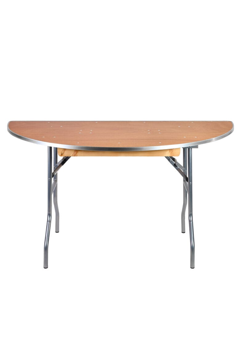 Chivari Scratch and Dent 60" (5 Foot) Half Round Heavy Duty Plywood Folding Banquet Table TPLYHRD60M-AX-T-SD