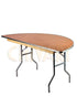 Chivari Scratch and Dent 60" (5 Foot) Half Round Heavy Duty Plywood Folding Banquet Table TPLYHRD60M-AX-T-SD