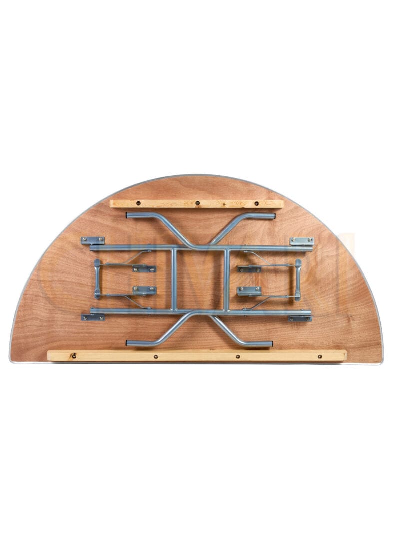 Chivari 60" (5 Foot) Half Round Heavy Duty Plywood Folding Banquet Table TPLYHRD60M-AX-T
