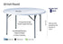 Chivari 60" (5 Foot) Round Heavy Duty Plastic Folding Table TPLSRD60-LFT