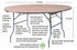 Chivari 60" (5 Foot) Round Heavy Duty Metal Edge Plywood Folding Banquet Table TPLYRD60M-AX-T