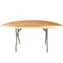 60" (5 Foot) Half Round Heavy Duty Gray Plywood Folding Banquet Table
