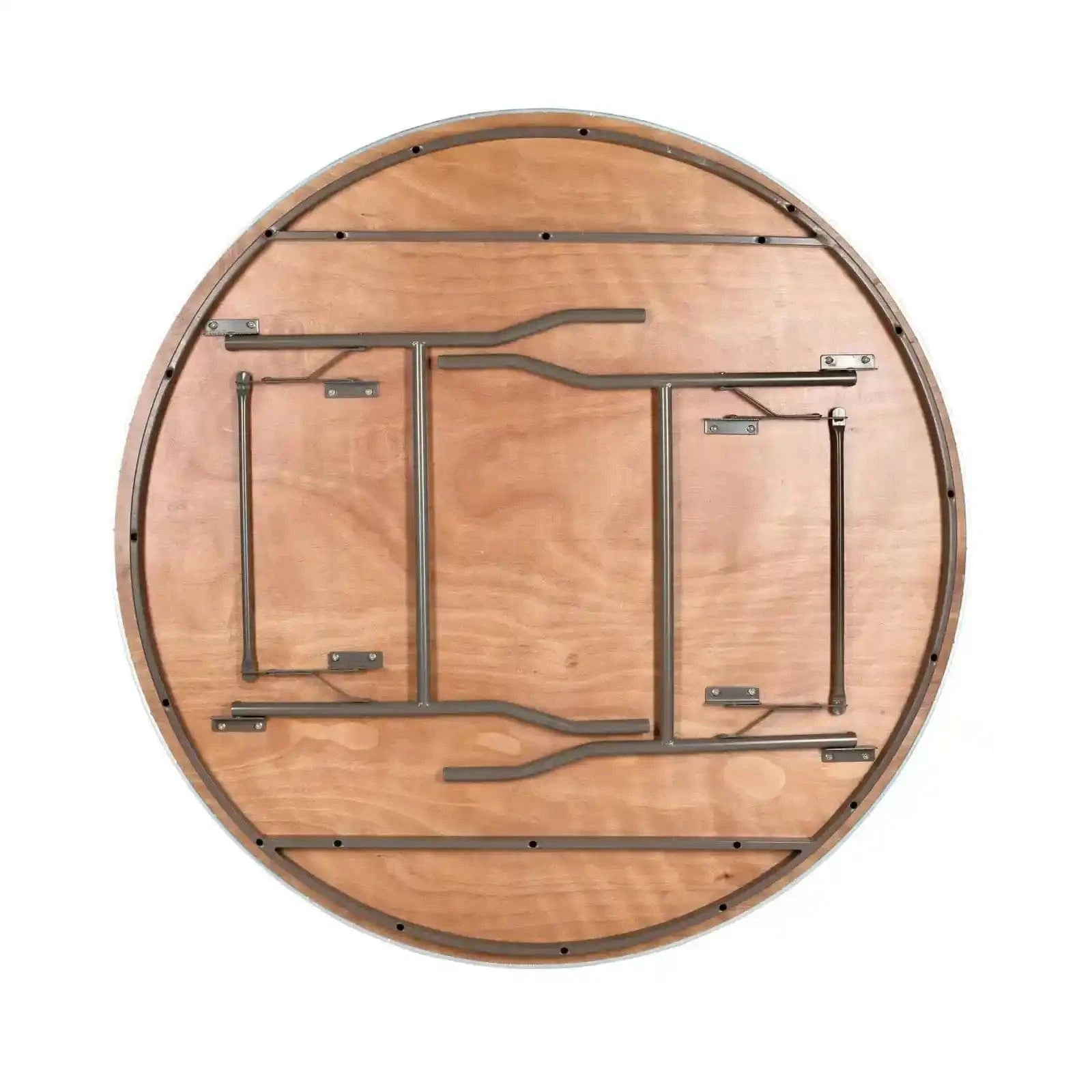 60" (5 Foot) Round Heavy Duty Metal Edge Plywood Folding Banquet Table with Steel Skeleton