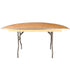 Chivari 60" (5 Foot) Half Round Heavy Duty Gray Plywood Folding Banquet Table TPLYHRD60MG-AX-T