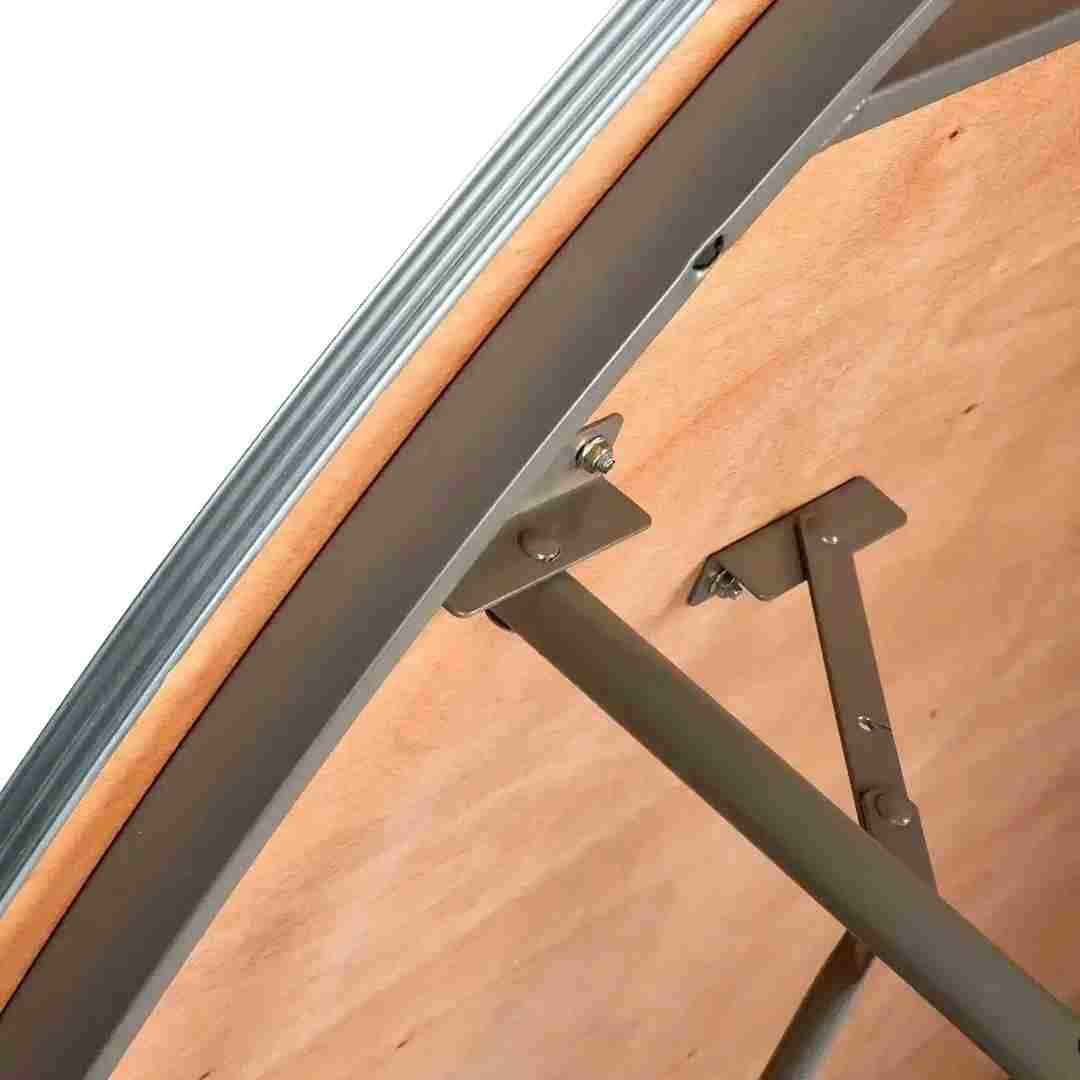 Chivari 60" (5 Foot) Round Heavy Duty Metal Edge Plywood Folding Banquet Table with Steel Skeleton TPLYRD60M-ST-AX