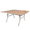 Chivari 60" x 60" (5 Foot) Square Heavy Duty Gray Plywood Folding Table TPLYSQ60MG-AX-T