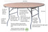 66" (5.5 Foot) Round Heavy Duty Plywood Folding Banquet Table