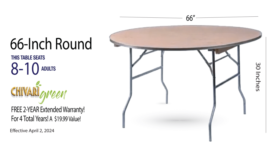 66 Inch Round Plywood Banquet Table TPLYRD66M-AX-T