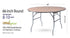 66" (5.5 Foot) Round Heavy Duty Plywood Folding Banquet Table