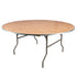 Chivari 66" (5.5 Foot) Gray Round Heavy Duty Plywood Folding Banquet Table TPLYRD66MG-AX-T