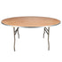 Chivari 66" (5.5 Foot) Gray Round Heavy Duty Plywood Folding Banquet Table TPLYRD66MG-AX-T