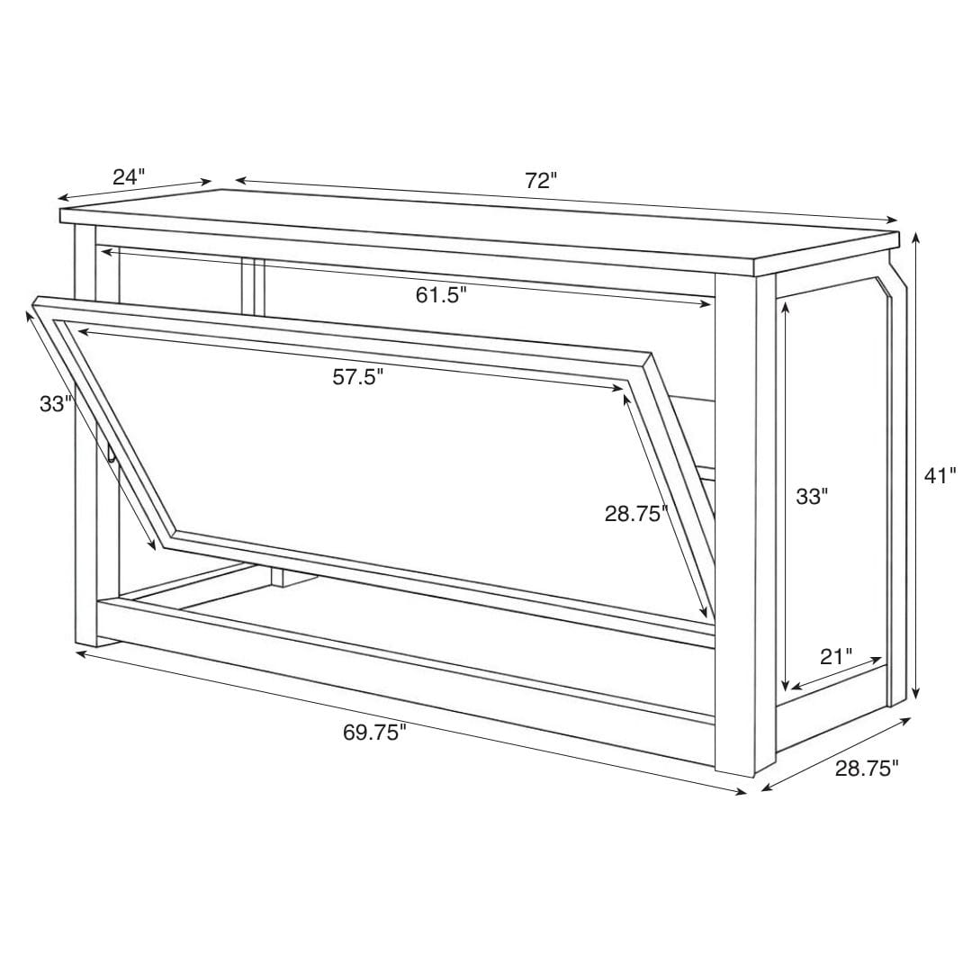 Chivari 6' Sage Green Portable Folding Bar with HPL Reversible Front, Top & Shelf BAR-FOLD-72KIT-SG-AX-T