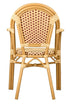 Toulouse Beige and Maroon French Bistro Set Includes 48" x 36" Table and 4 Chairs with Arms FBK-SQ-BM-AWM4-AX