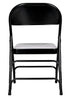 Chivari 100 Black Metal Folding Chairs + 12 Plastic Round Table Kit CFMBL-100-12RD-KT