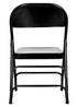 Chivari 100 Black Metal Folding Chairs + 12 Plastic Round Table Kit CFMBL-100-12RD-KT