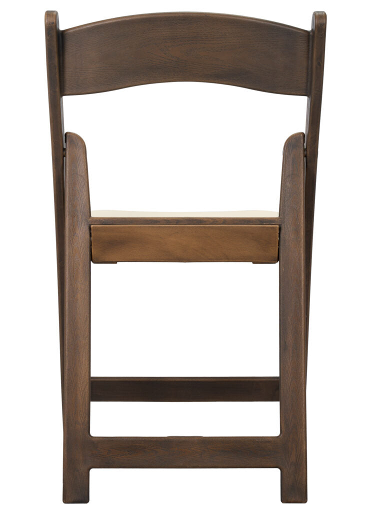 Fruitwood WoodGrain Brushed Wood with Ivory Seat Resin Steel Skeleton™ Folding Chair