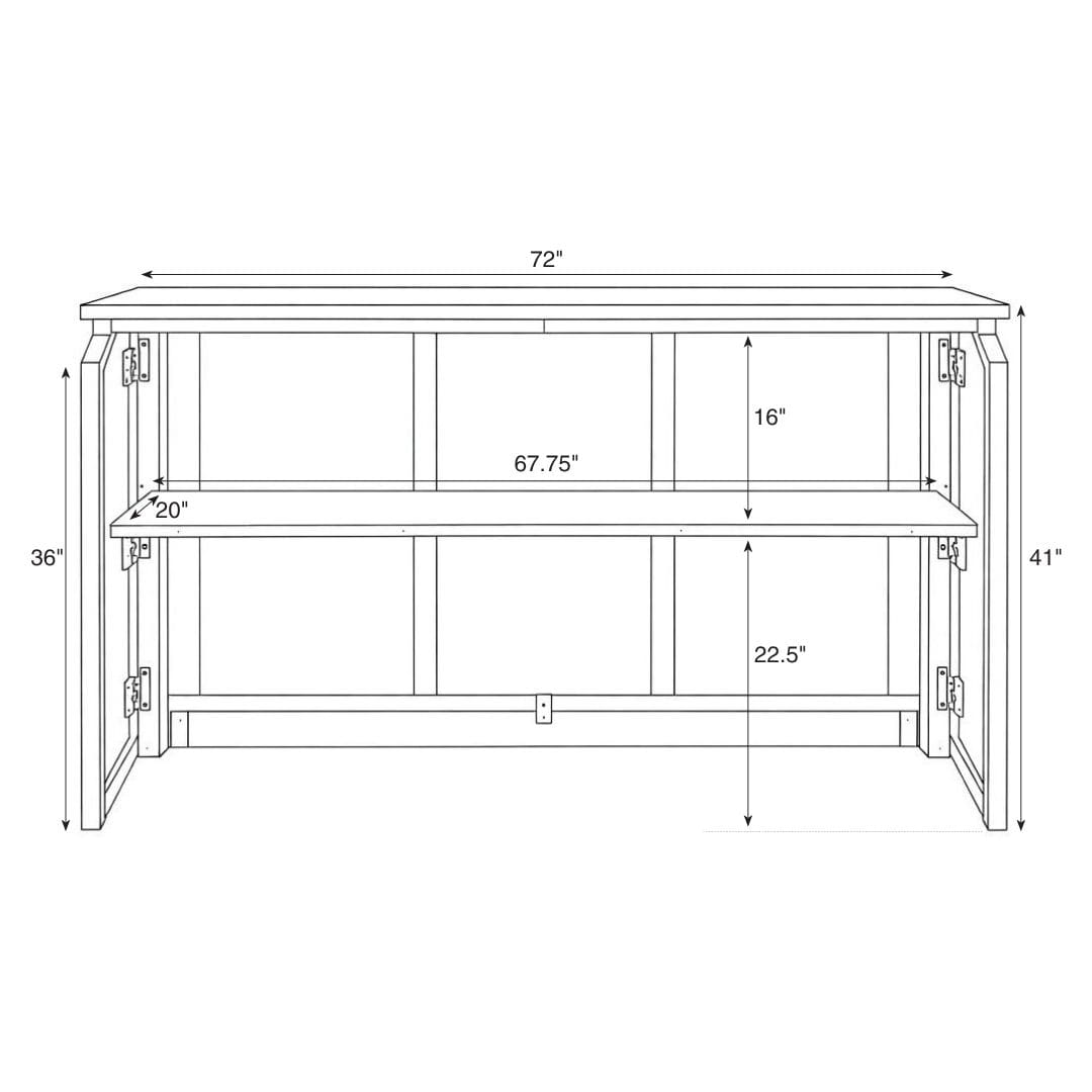Chivari 6' Sage Green Portable Folding Bar with HPL Reversible Front, Top & Shelf BAR-FOLD-72KIT-SG-AX-T