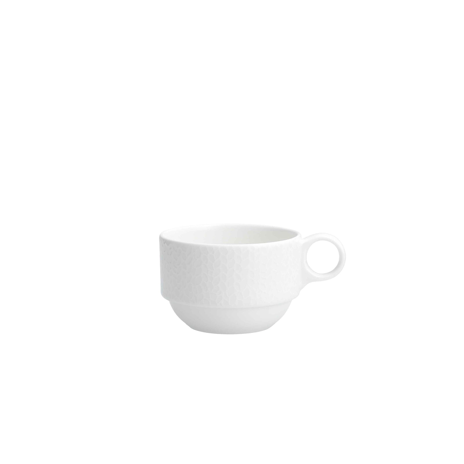 Zwiesel Fortessa Fortessa Amanda White Embossed Teacup 7 oz. - Case of 24 - 7000.FFD.01 ZFG-7000.FFD.01