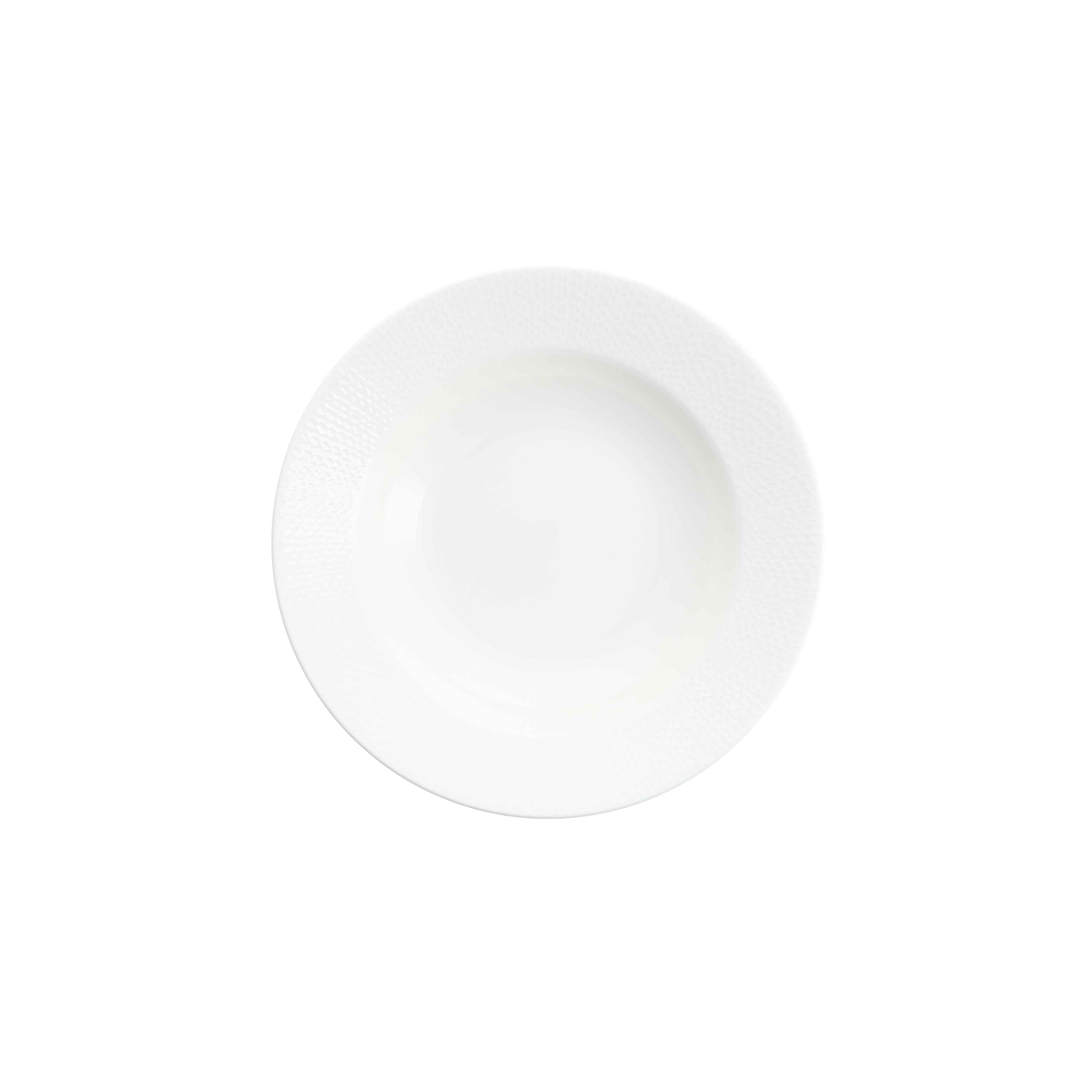 Zwiesel Fortessa Fortessa Amanda White Embossed Rim Soup 9.5" (24cm) 13oz (.4L) - Case of 24 - 7000.FFD.09 ZFG-7000.FFD.09