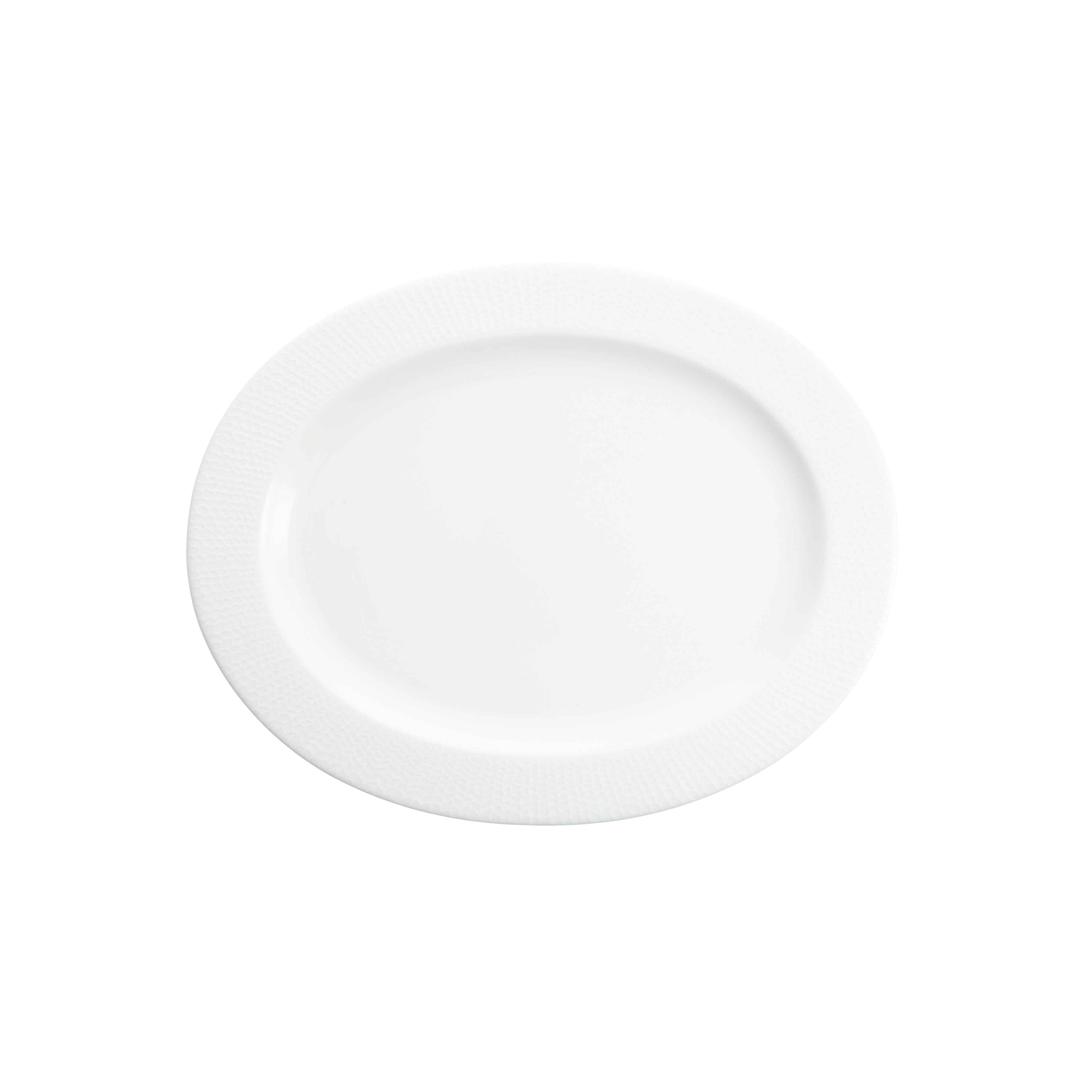 Zwiesel Fortessa Fortessa Amanda White Embossed Oval Platter 12" (30cm) - Case of 6 - 7000.FFD.13 ZFG-7000.FFD.13