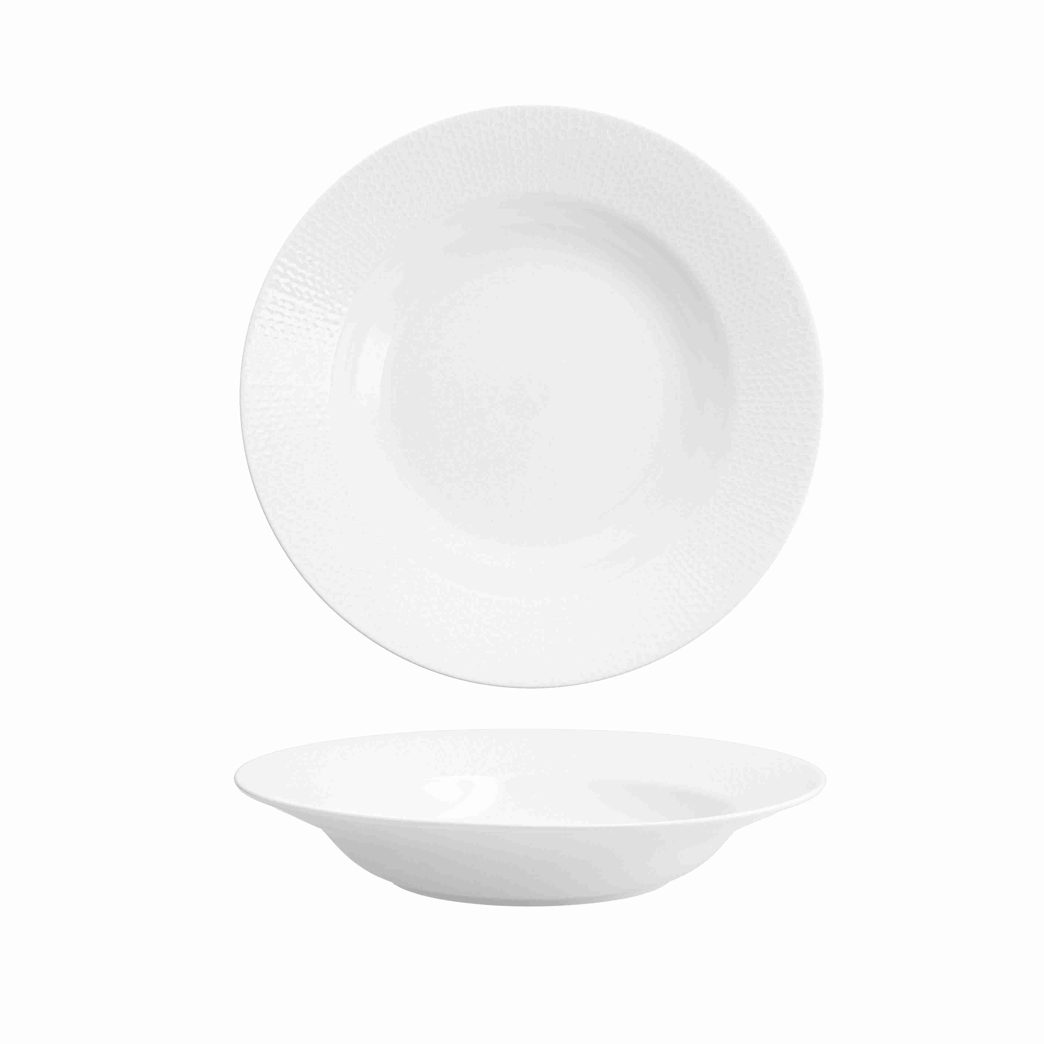 Zwiesel Fortessa Fortessa Amanda White Embossed Pasta Bowl 10.5" (27cm) 16oz- NEW FOOT - Case of 24 - 7000.FFD.15N ZFG-7000.FFD.15N