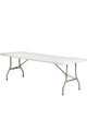 Chivari 96" x 30" (8 Foot) White Rectangle Plastic Table TPLSRT9630-LF-T