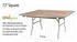 Chivari 72" x 72" (6 Foot) Square Heavy Duty Plywood Folding Table TPLYSQ72M-AX-T