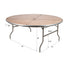 72" (6 Foot) Round Heavy Duty Metal Edge Plywood Folding Banquet Table with Steel Skeleton