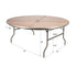 Chivari 72" (6 Foot) Round Heavy Duty Metal Edge Plywood Folding Banquet Table with Steel Skeleton TPLYRD72M-ST-AX