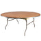 Chivari 72" (6 Foot) Gray Round Heavy Duty Metal Edge Plywood Folding Banquet Table TPLYRD72MG-AX-T