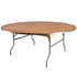 Chivari 72" (6 Foot) Gray Round Heavy Duty Metal Edge Plywood Folding Banquet Table TPLYRD72MG-AX-T