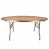 Chivari 72" (6 Foot) Gray Round Heavy Duty Metal Edge Plywood Folding Banquet Table TPLYRD72MG-AX-T