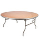 Chivari 72" (6 Foot) Round Heavy Duty Metal Edge Plywood Folding Banquet Table with Steel Skeleton TPLYRD72M-ST-AX