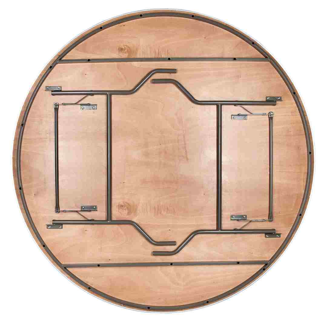 Chivari 72" (6 Foot) Round Heavy Duty Metal Edge Plywood Folding Banquet Table with Steel Skeleton TPLYRD72M-ST-AX